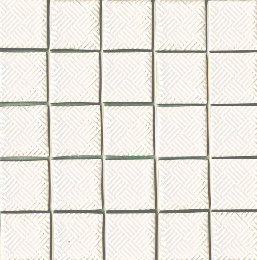 Weave pattern glazed relief tile