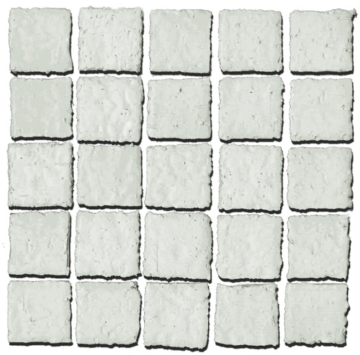 55mm x 55mm textured glazed field tile with torn edge