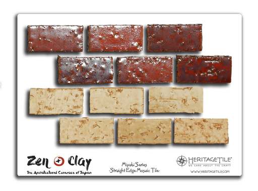 [XKJTSD08] Sample Card - Miyabi Straight Edge Mosaic (Maple Red & Quail Gold)