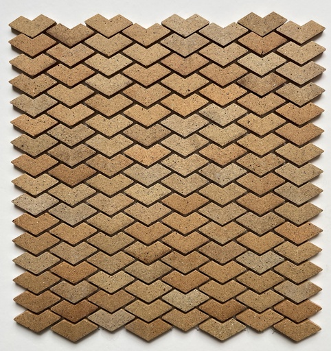 Chevron pattern unglazed mosaic field